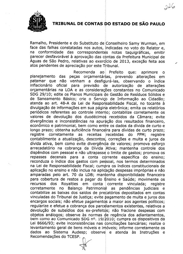 Imagem PARECER TC-001529/026/13, FLS.02 Selecione a Imagem